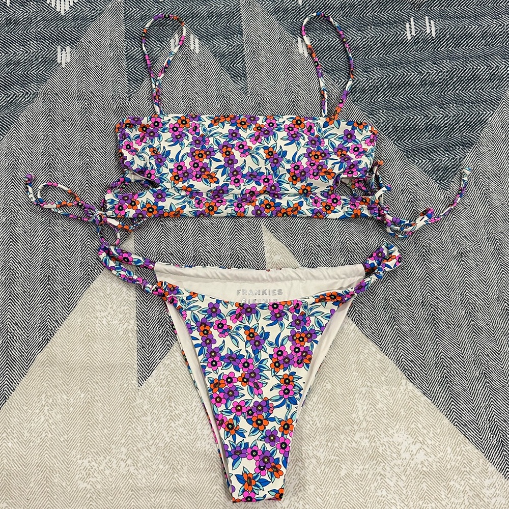 Frankies Bikinis, bright floral bikini